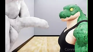 Linty Crocodilo mamando estatua grega